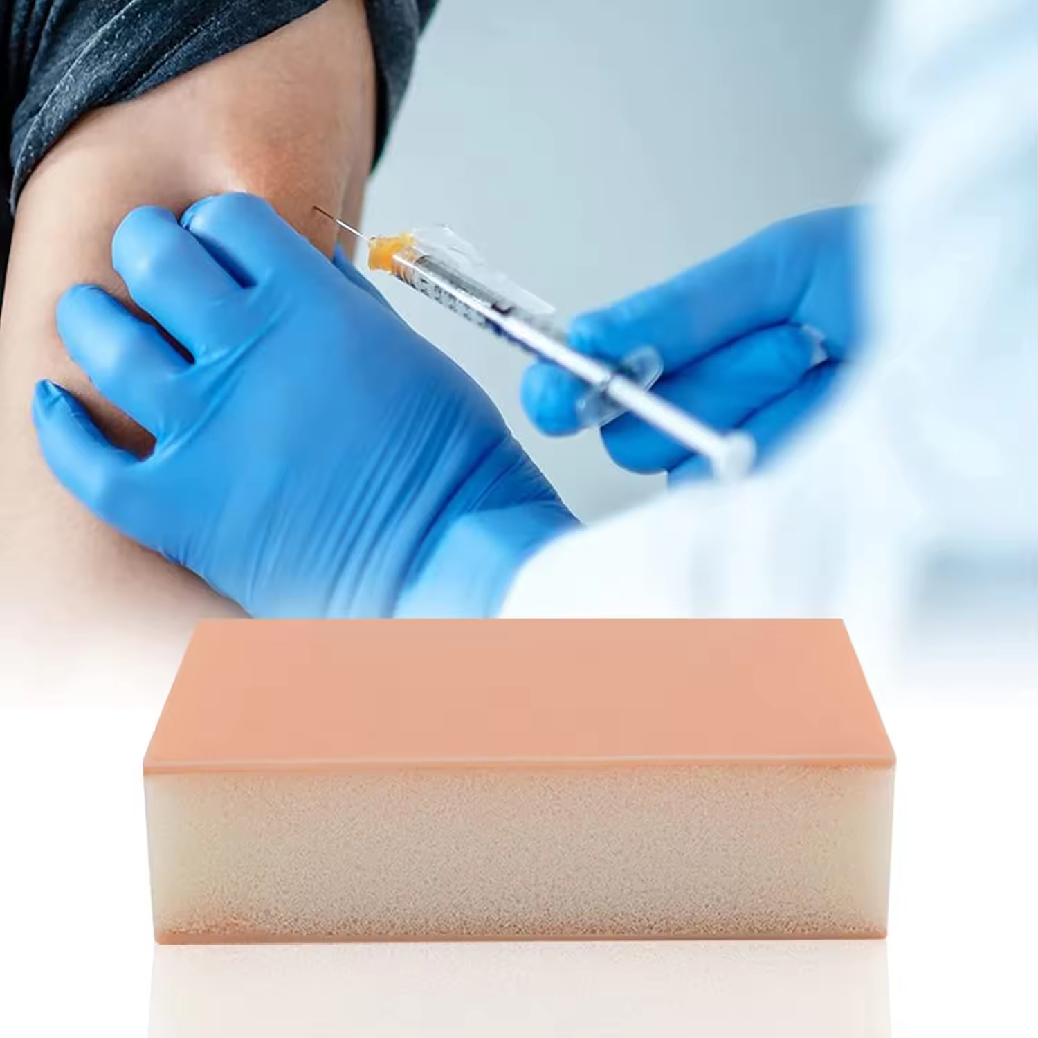 Modelo de ense&ntilde;anza de almohadilla de entrenamiento de inyecci&oacute;n Ultrassist para estudiantes de medicina de enfermer&iacute;a con esponja absorbente