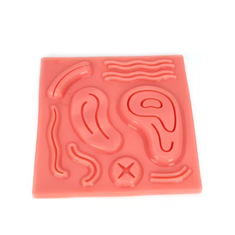 Almohadilla de sutura 3D con heridas, almohadilla modelo de silicona para simulaci&oacute;n, caja de entrenamiento laparosc&oacute;pica, modelo de entrenamiento de sutura de piel