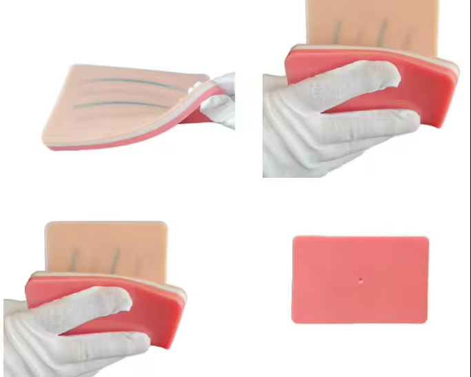 Almofada de sutura de treinamento para pr&aacute;tica de pele m&eacute;dica almofada de sutura de inje&ccedil;&atilde;o com estojo